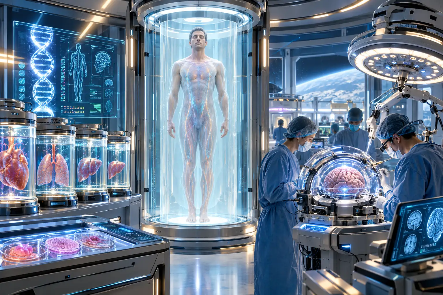 Futuristic Biotech Regeneration Lab
